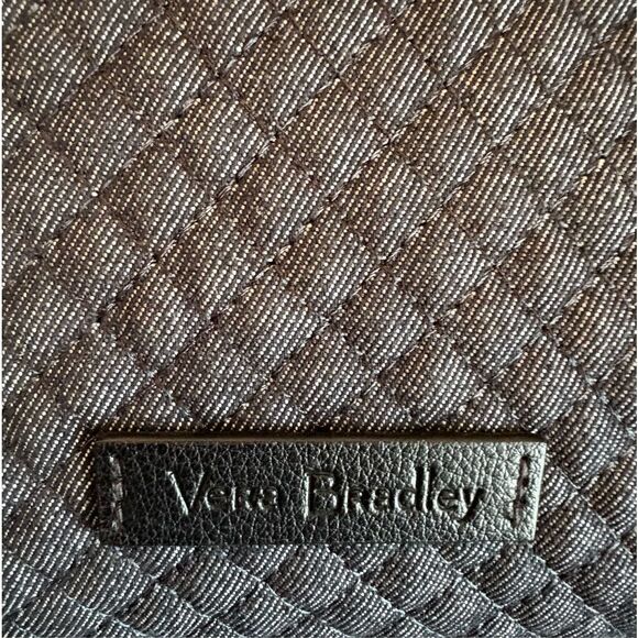 VERA BRADLEY - EUC Iconic Medium Cosmetic Bag/Travel Case in Blue/Grey Denim - Picture 10 of 11